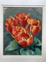 A Blaze of Tulips, pastel